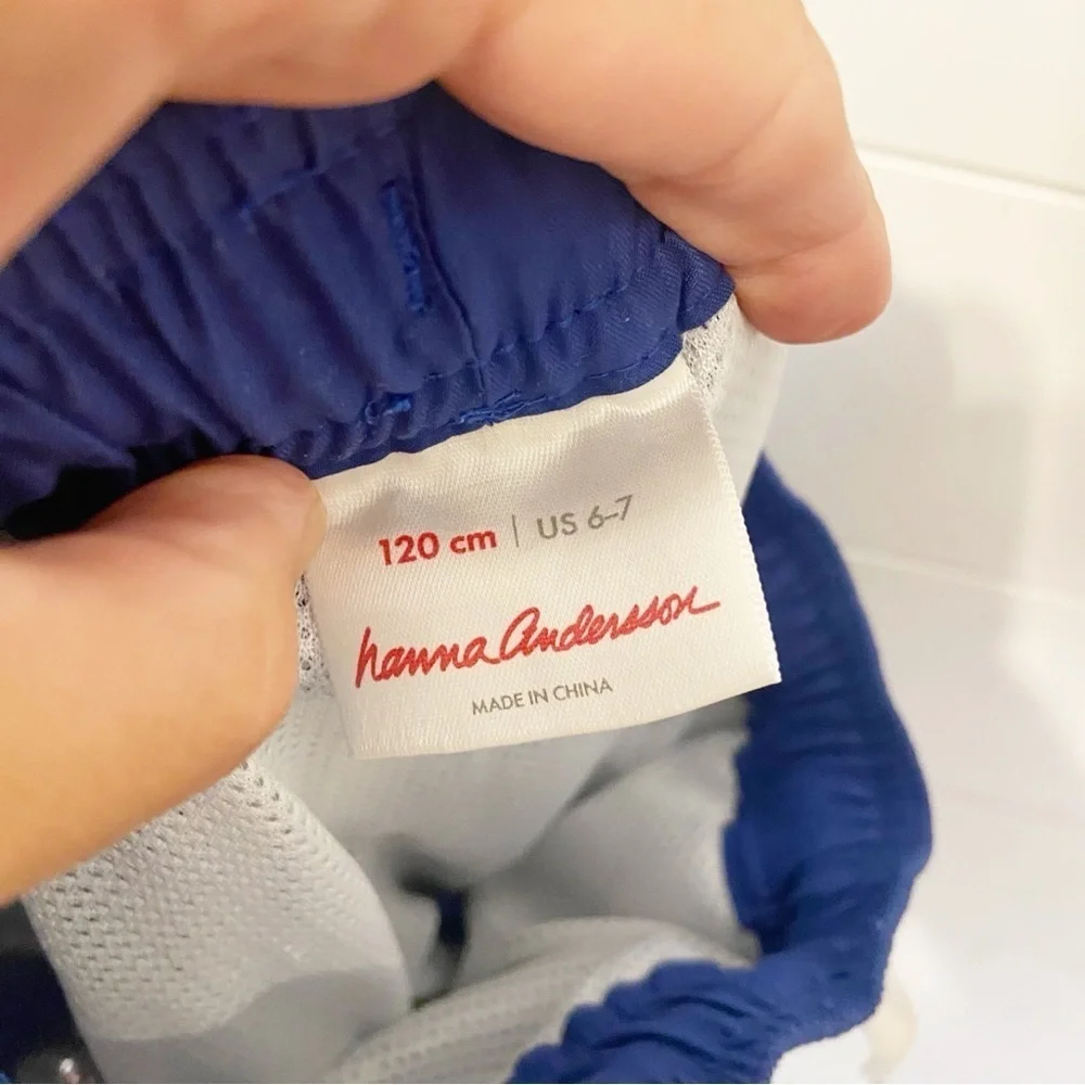 Hanna Andersson | Boys Embroidered Banana Print Swim Trunks Size 6-7